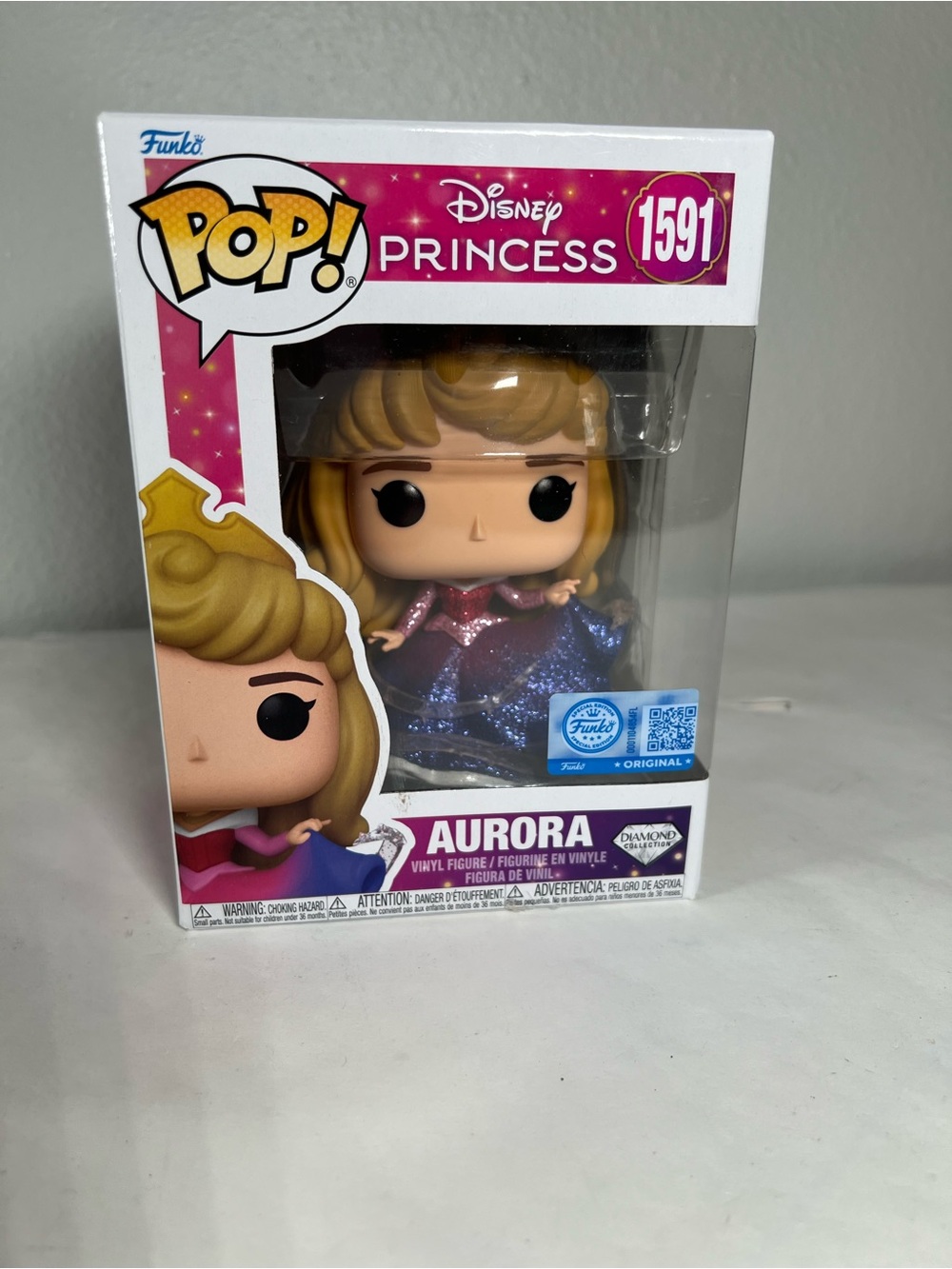 Funko Pop! Disney Princess Aurora #1591 - Pink & Blue Glitter Dress
